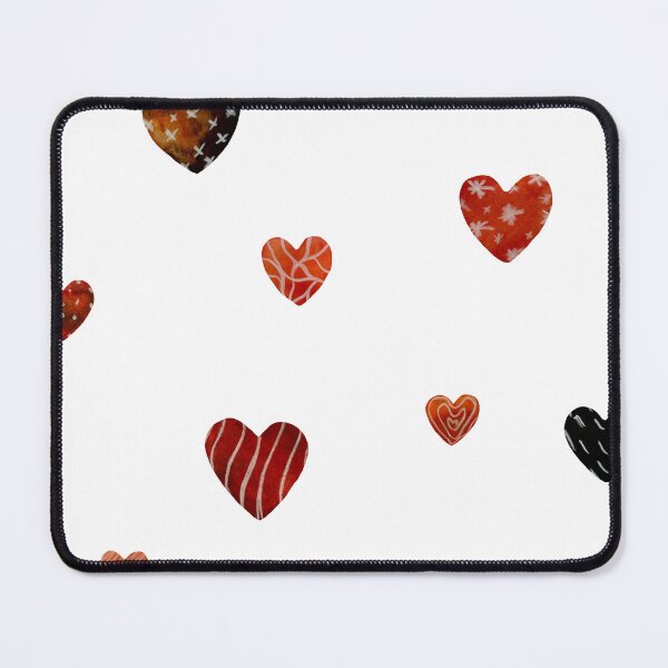 Item preview, Red textured heart pattern a watercolor sketch  designed and sold by Yana Mustafina | Boho Soulful Designs.