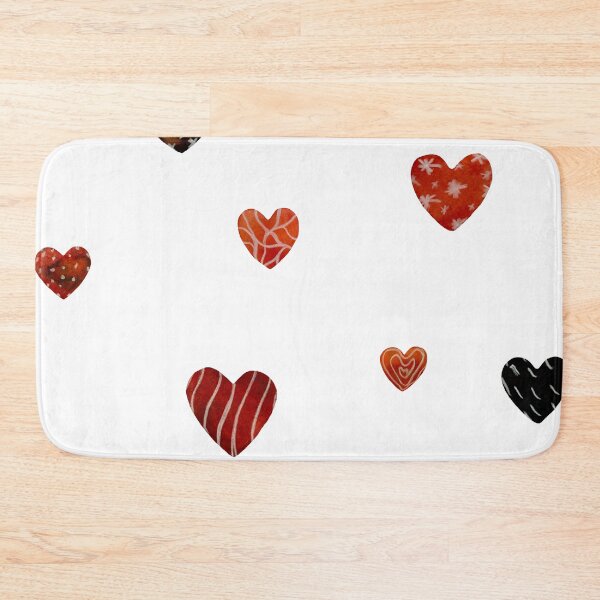 Item preview, Red textured heart pattern a watercolor sketch  designed and sold by Yana Mustafina | Boho Soulful Designs.