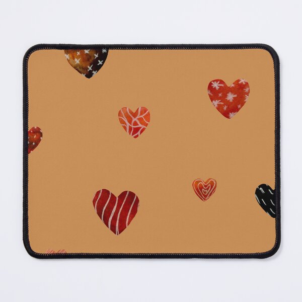 Item preview, Red textured heart pattern a watercolor sketch orange designed and sold by Yana Mustafina | Boho Soulful Designs.