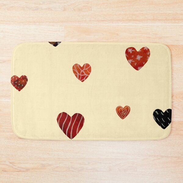Item preview, Red textured heart pattern a watercolor sketch yellow designed and sold by Yana Mustafina | Boho Soulful Designs.