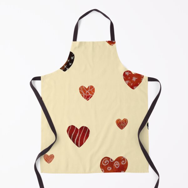 Artikelvorschau, Red textured heart pattern a watercolor sketch yellow entworfen und verkauft von Yana Mustafina | Boho Soulful Designs.