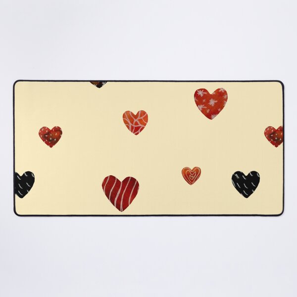 Item preview, Red textured heart pattern a watercolor sketch yellow designed and sold by Yana Mustafina | Boho Soulful Designs.