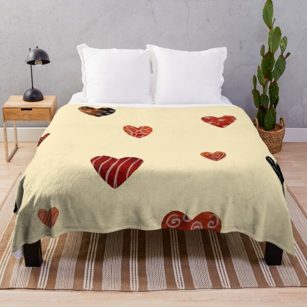 Item preview, Red textured heart pattern a watercolor sketch yellow designed and sold by Yana Mustafina | Boho Soulful Designs.