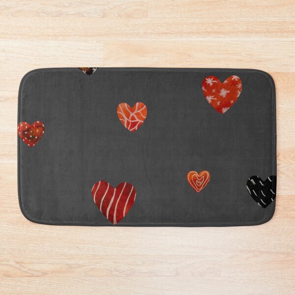 Item preview, Red textured heart pattern a watercolor sketch grey designed and sold by Yana Mustafina | Boho Soulful Designs.