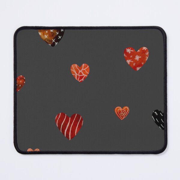 Item preview, Red textured heart pattern a watercolor sketch grey designed and sold by Yana Mustafina | Boho Soulful Designs.