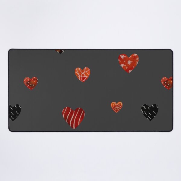 Item preview, Red textured heart pattern a watercolor sketch grey designed and sold by Yana Mustafina | Boho Soulful Designs.