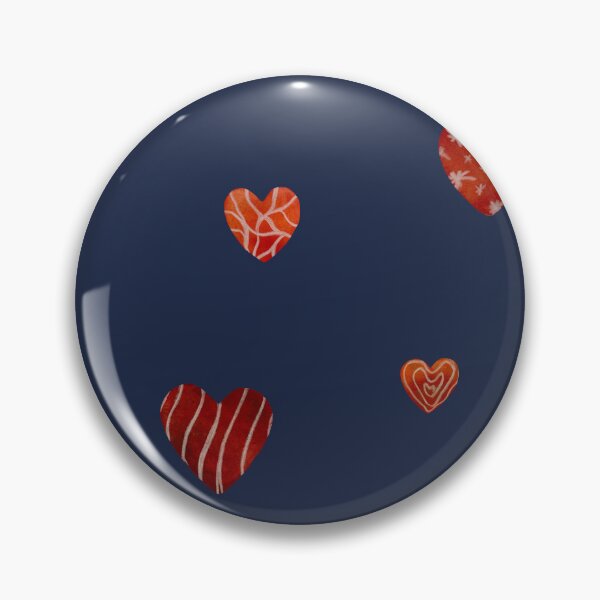 Item preview, Red textured heart pattern a watercolor sketch blue designed and sold by Yana Mustafina | Boho Soulful Designs.