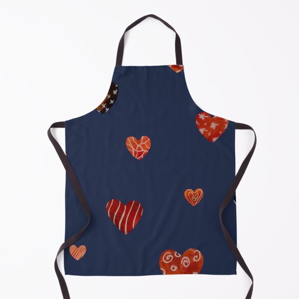 Item preview, Red textured heart pattern a watercolor sketch blue designed and sold by Yana Mustafina | Boho Soulful Designs.