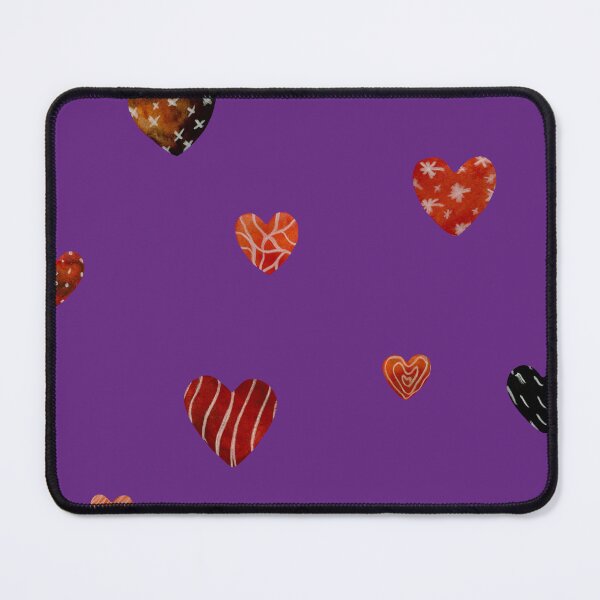 Item preview, Red textured heart pattern a watercolor sketch violet designed and sold by Yana Mustafina | Boho Soulful Designs.