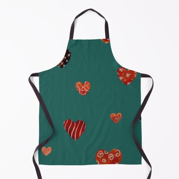 Artikelvorschau, Red textured heart pattern a watercolor sketch turquoise entworfen und verkauft von Yana Mustafina | Boho Soulful Designs.