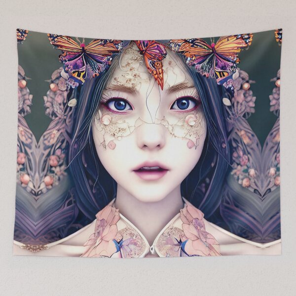 Item preview, sweet girl  with butterflies AI designed and sold by SBlagojevic.