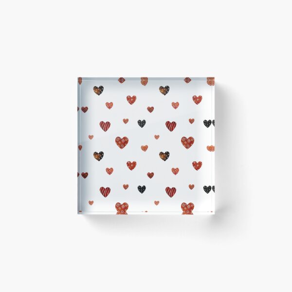 Item preview, Red textured heart cute pattern a watercolor  designed and sold by Yana Mustafina | Boho Soulful Designs.