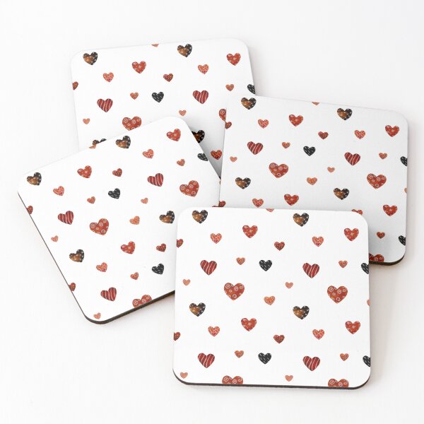 Artikelvorschau, Red textured heart cute pattern a watercolor entworfen und verkauft von Yana Mustafina | Boho Soulful Designs.