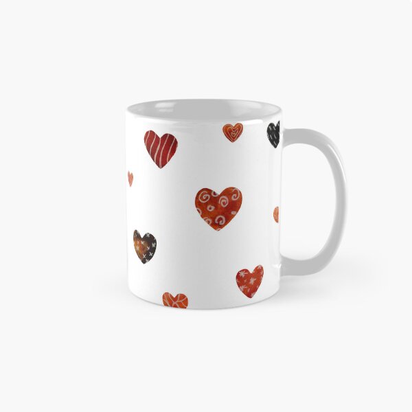 Item preview, Red textured heart cute pattern a watercolor  designed and sold by Yana Mustafina | Boho Soulful Designs.