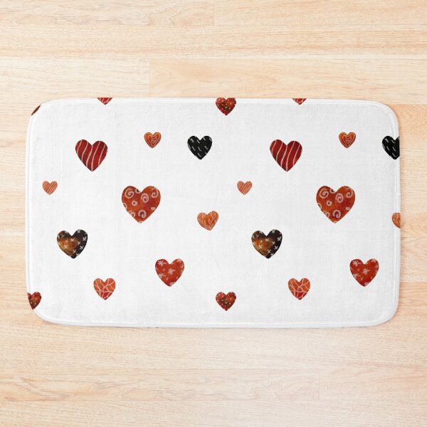 Item preview, Red textured heart cute pattern a watercolor  designed and sold by Yana Mustafina | Boho Soulful Designs.