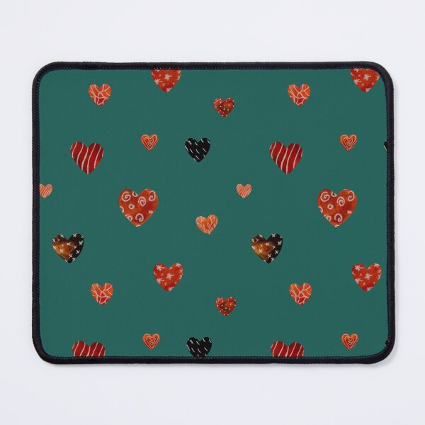 Item preview, Red textured heart cute pattern a watercolor turquoise designed and sold by Yana Mustafina | Boho Soulful Designs.
