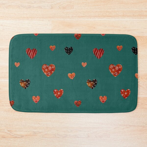 Item preview, Red textured heart cute pattern a watercolor turquoise designed and sold by Yana Mustafina | Boho Soulful Designs.