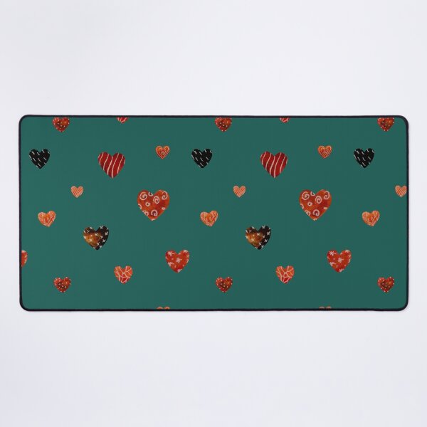 Item preview, Red textured heart cute pattern a watercolor turquoise designed and sold by Yana Mustafina | Boho Soulful Designs.