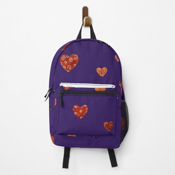 Item preview, Red textured heart cute pattern a watercolor violet designed and sold by Yana Mustafina | Boho Soulful Designs.