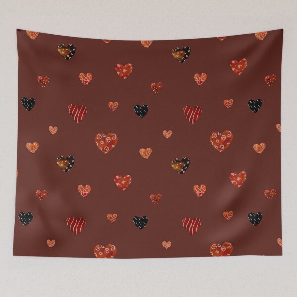 Item preview, Red textured heart cute pattern a watercolor red  designed and sold by Yana Mustafina | Boho Soulful Designs.