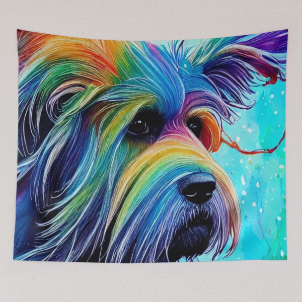 Item preview, RETRO DOG ART - RAINBOW POODLE ART designed and sold by ArtzandDesignz.