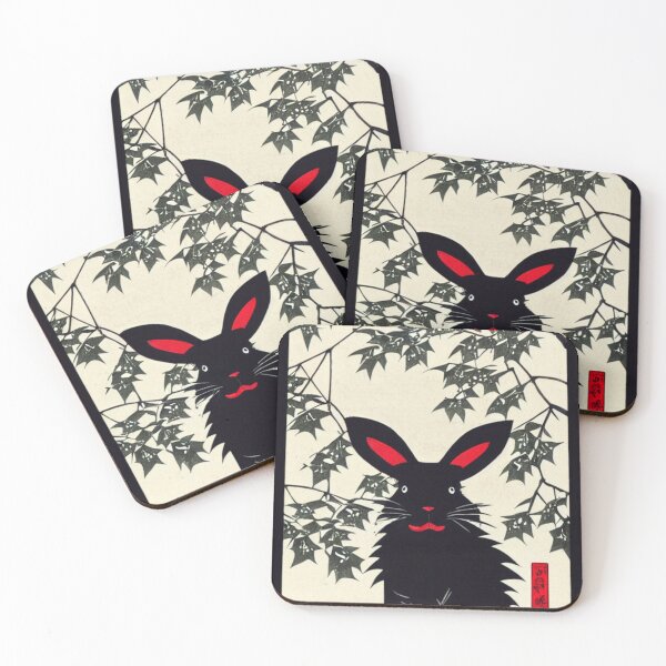 Item preview, Autumn Maple Leaves Season Holiday with Kawaii Black American Fuzzy Lop Rabbit in Japan designed and sold by wigobun.
