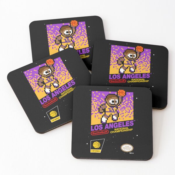 Aperçu de l'œuvre Los Angeles Lakers (8-bit Videogame Cart) créée et vendue par The Armorsmith.