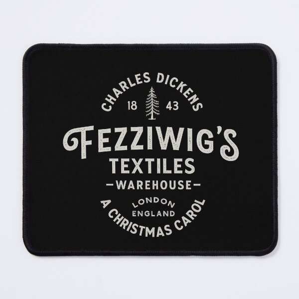 Item preview, Fezziwig's Textiles Warehouse, London 1843, A Christmas Carol Badge designed and sold by SleeplessLady.