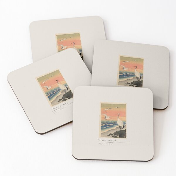 Item preview, Ohara Koson "Cranes on Seashore" Vintage Art Print designed and sold by joneajackis.