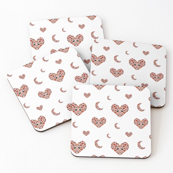 Item preview, Heart crescent half moon cute pattern watercolor  designed and sold by Yana Mustafina | Boho Soulful Designs.