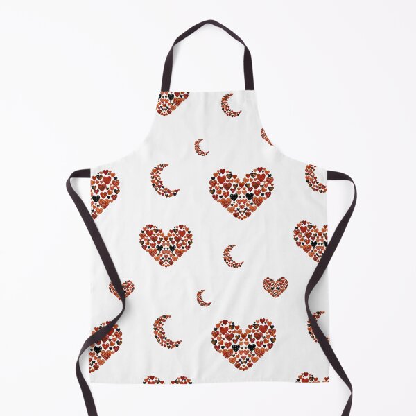 Item preview, Heart crescent half moon cute pattern watercolor designed and sold by Yana Mustafina | Boho Soulful Designs.