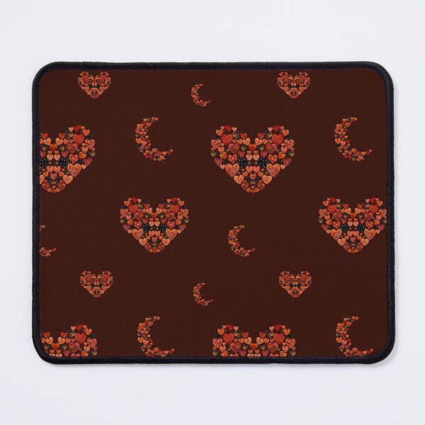 Item preview, Heart crescent half moon cute pattern watercolor red designed and sold by Yana Mustafina | Boho Soulful Designs.