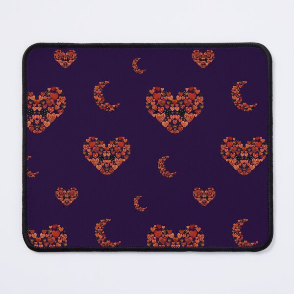 Item preview, Heart crescent half moon cute pattern watercolor violet designed and sold by Yana Mustafina | Boho Soulful Designs.