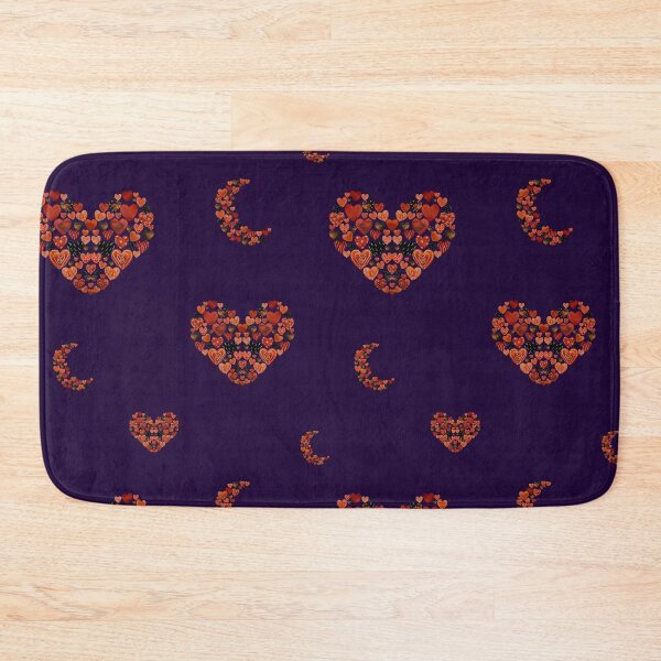 Item preview, Heart crescent half moon cute pattern watercolor violet designed and sold by Yana Mustafina | Boho Soulful Designs.