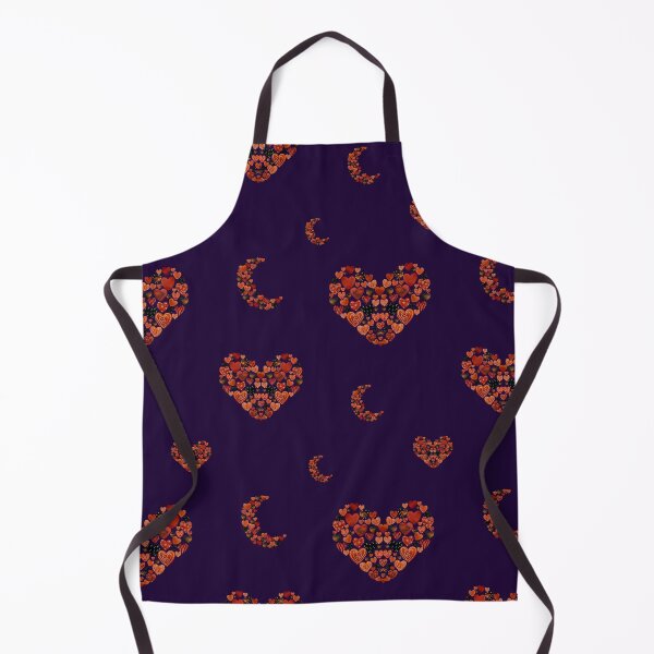 Item preview, Heart crescent half moon cute pattern watercolor violet designed and sold by Yana Mustafina | Boho Soulful Designs.