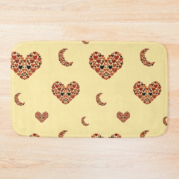 Item preview, Heart crescent half moon cute pattern watercolor yellow designed and sold by Yana Mustafina | Boho Soulful Designs.