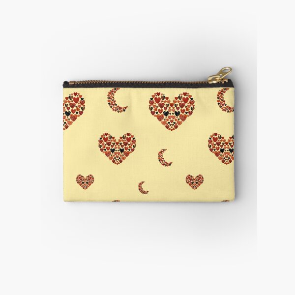 Item preview, Heart crescent half moon cute pattern watercolor yellow designed and sold by Yana Mustafina | Boho Soulful Designs.
