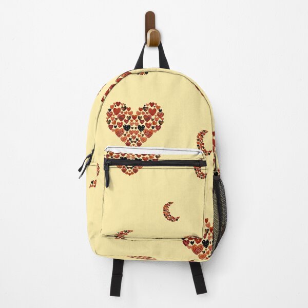 Item preview, Heart crescent half moon cute pattern watercolor yellow designed and sold by Yana Mustafina | Boho Soulful Designs.