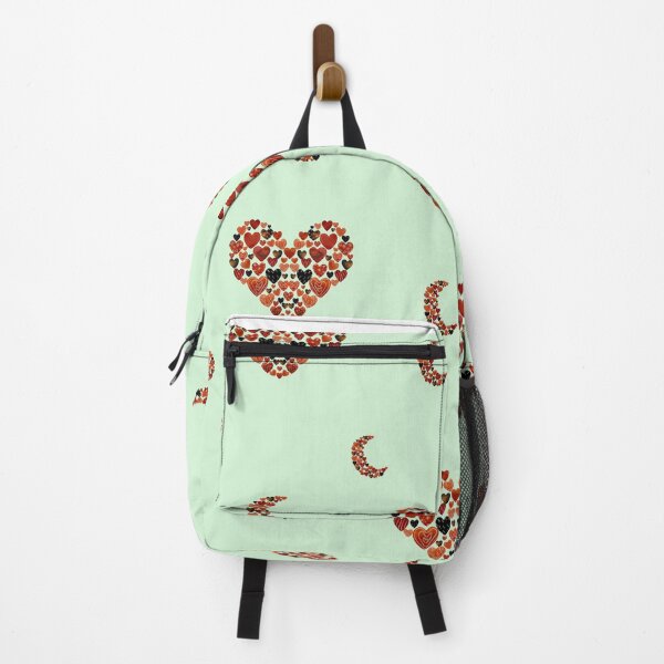 Item preview, Heart crescent half moon cute pattern watercolor green designed and sold by Yana Mustafina | Boho Soulful Designs.