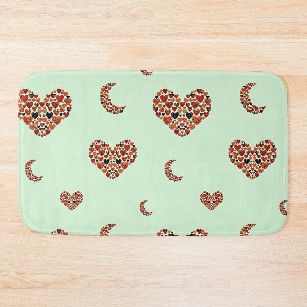 Item preview, Heart crescent half moon cute pattern watercolor green designed and sold by Yana Mustafina | Boho Soulful Designs.