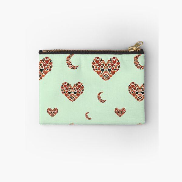 Item preview, Heart crescent half moon cute pattern watercolor green designed and sold by Yana Mustafina | Boho Soulful Designs.