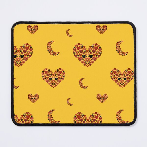 Item preview, Heart crescent half moon cute pattern watercolor orange designed and sold by Yana Mustafina | Boho Soulful Designs.