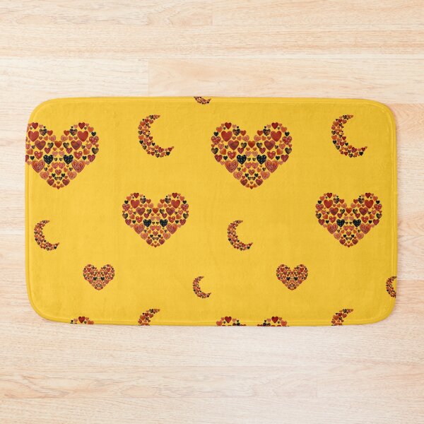 Item preview, Heart crescent half moon cute pattern watercolor orange designed and sold by Yana Mustafina | Boho Soulful Designs.