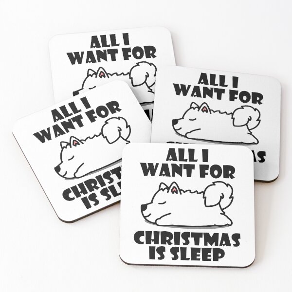 Item preview, All I Want For Christmas Is Sleep Cute Lazy Samoyed Dogs designed and sold by kenishahembree.