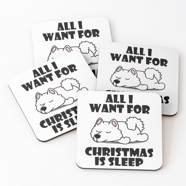 Item preview, All I Want For Christmas Is Sleep Cute Lazy Samoyed Dogs designed and sold by kenishahembree.