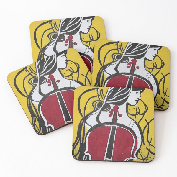 Item preview, Woman with Cello - Acrylic designed and sold by piesdesignart.