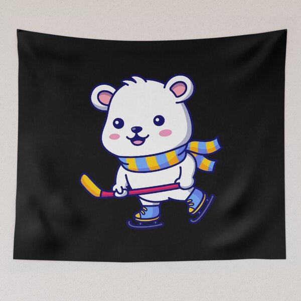 Item preview, Polar Bear Playing Hockey designed and sold by URBANHEROMEN.