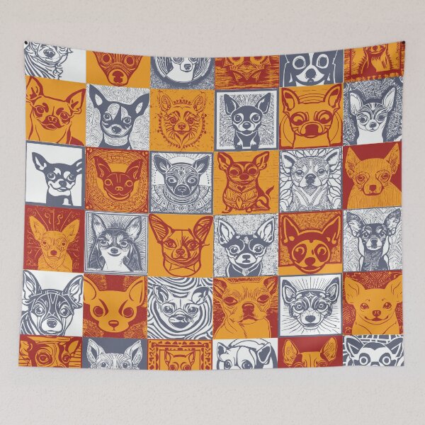 Item preview, Hawaiian Tribal and other styles Chihuahua Face Check Checker Pattern designed and sold by pelagio.