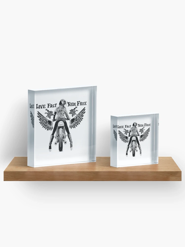 Thumbnail 3 of 5, Acrylic Block, Life Fast Ride Free designed and sold by Racing-Style.