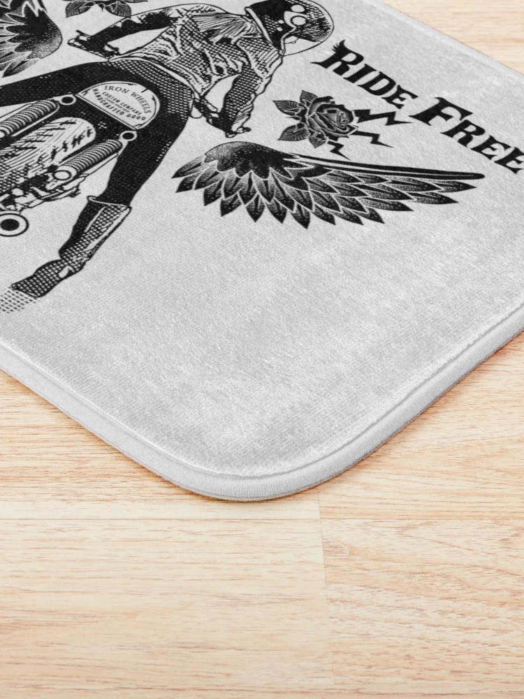 Thumbnail 3 of 6, Bath Mat, Life Fast Ride Free designed and sold by Racing-Style.